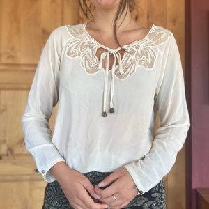 Sheer lace white top